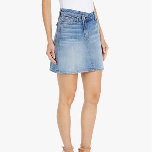 7 for All Mankind Asymmetrical Criss Cross Skirt Size 27